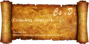 Csépány Dominik névjegykártya