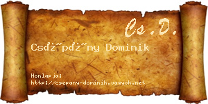 Csépány Dominik névjegykártya